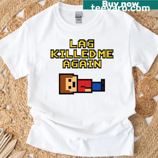 Pixel art meme design that humorously addresses gaming lag.