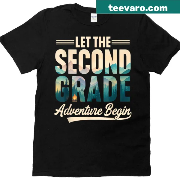 Retro first day of school t-shirt for 2nd graders with cheerful graphics.