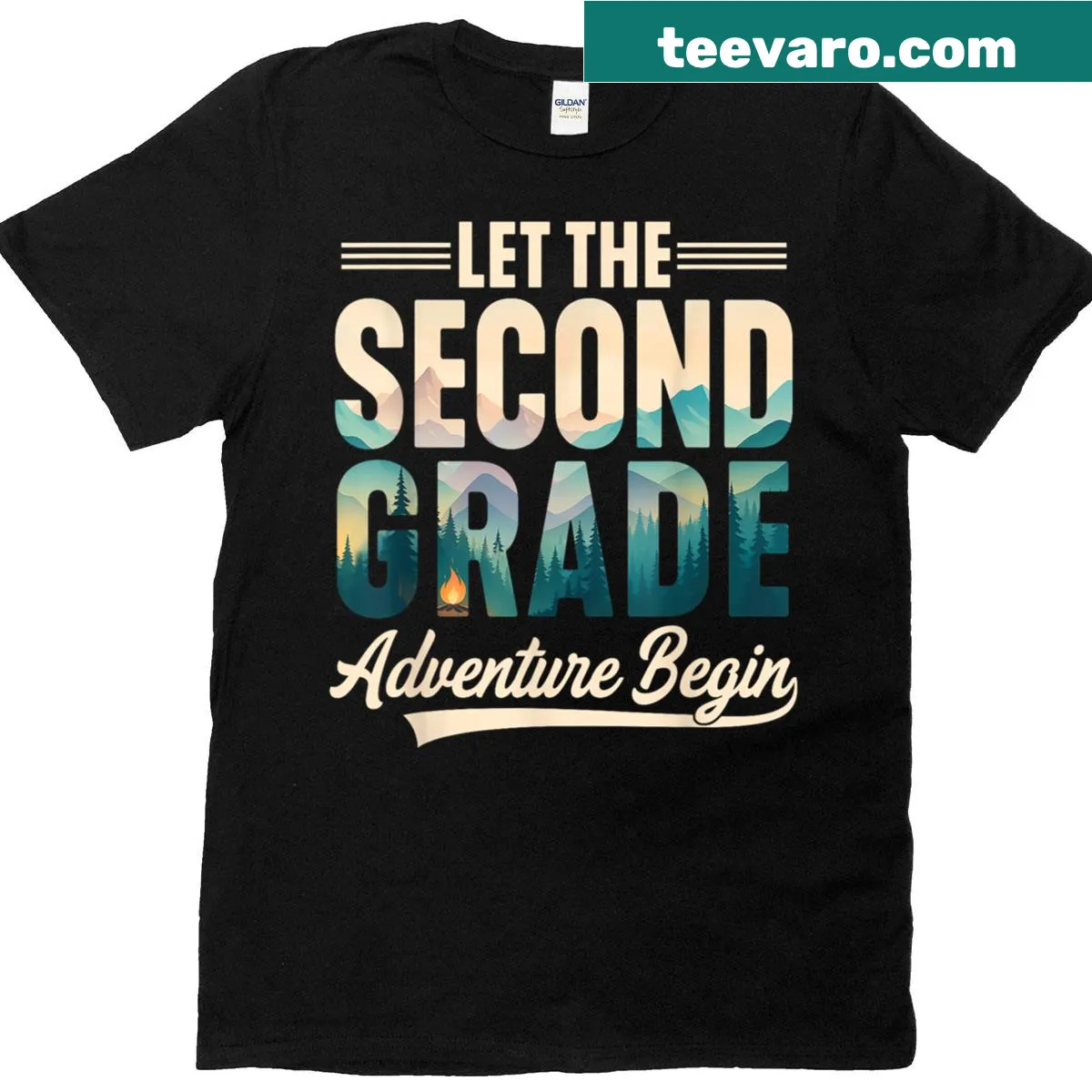 Retro first day of school t-shirt for 2nd graders with cheerful graphics. — on a men's t-shirt