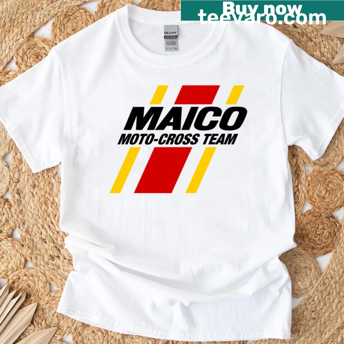 Maico Moto-cross Team T-shirt with graphic and stripes — on a men's t-shirt