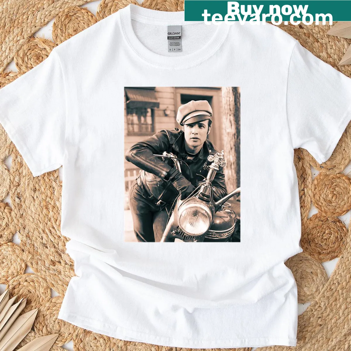 Vintage T-shirt honoring Marlon Brando's classic roles — on a men's t-shirt