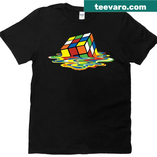 T-shirt with a melting Rubik's Cube graphic design