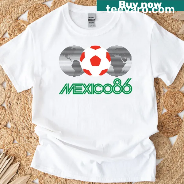 Vintage graphic Mexico 86 T-shirt honoring the soccer World Cup