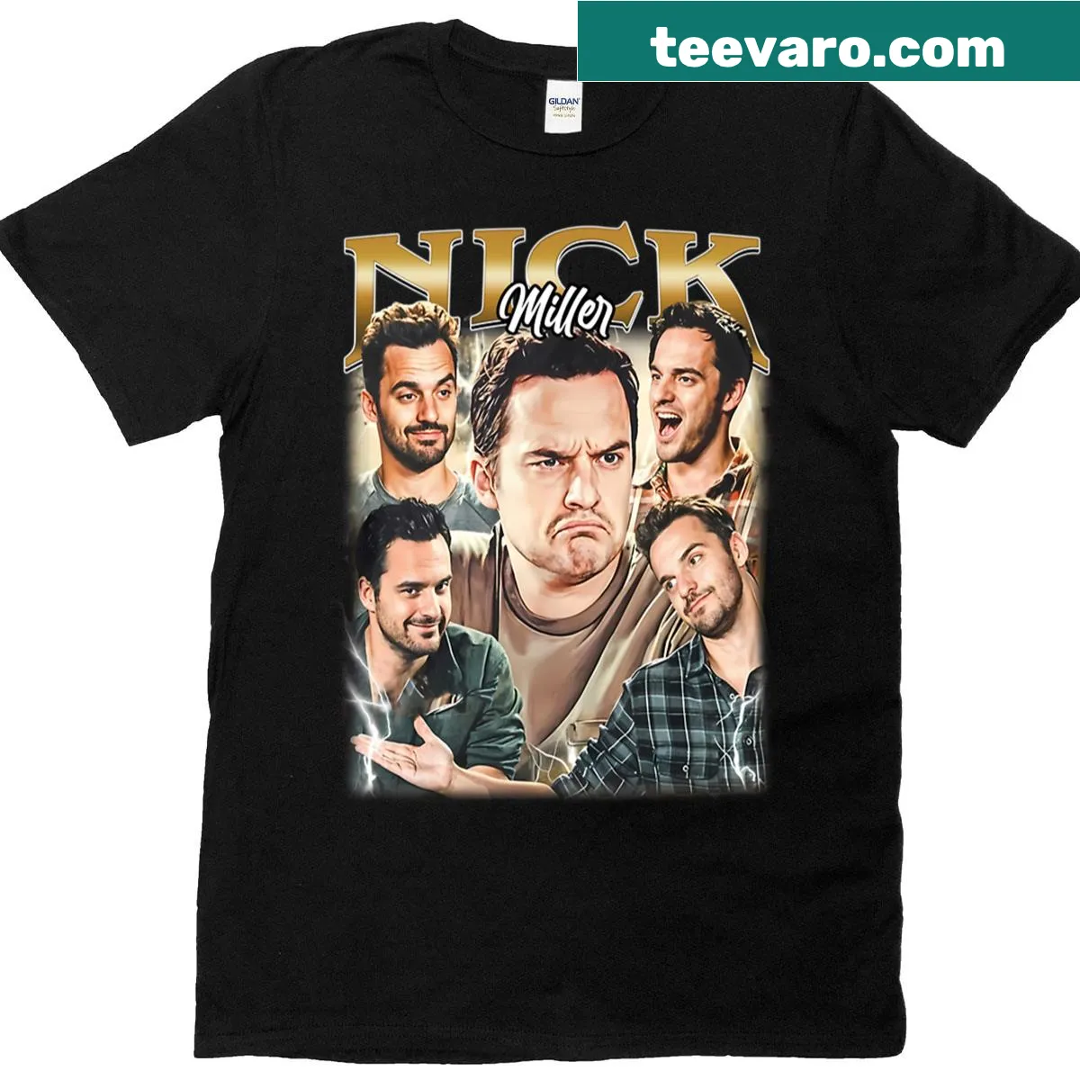 Vintage T-shirt featuring Nick Miller from the series — on a men's t-shirt