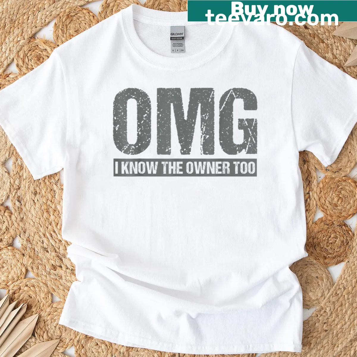 Distressed sarcastic t-shirt with humorous text on the back — on a men's t-shirt