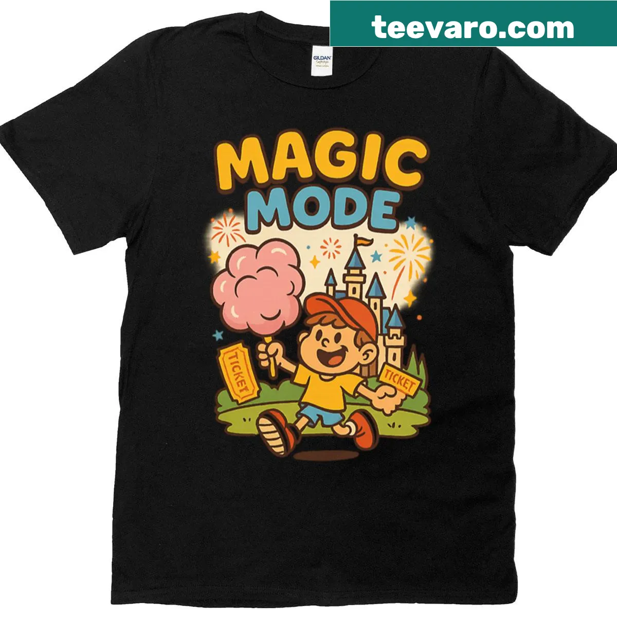 Oversized t-shirt celebrating the fun of sugar rush in Orlando — on a men's t-shirt