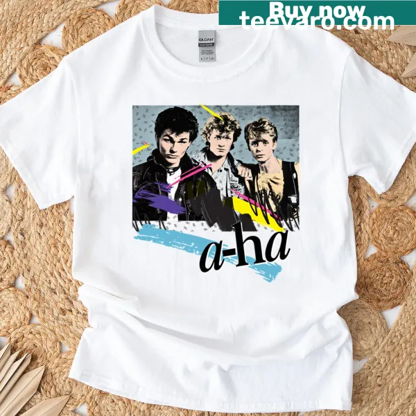 Vintage-style T-shirt featuring A-ha inspired design from the 80s