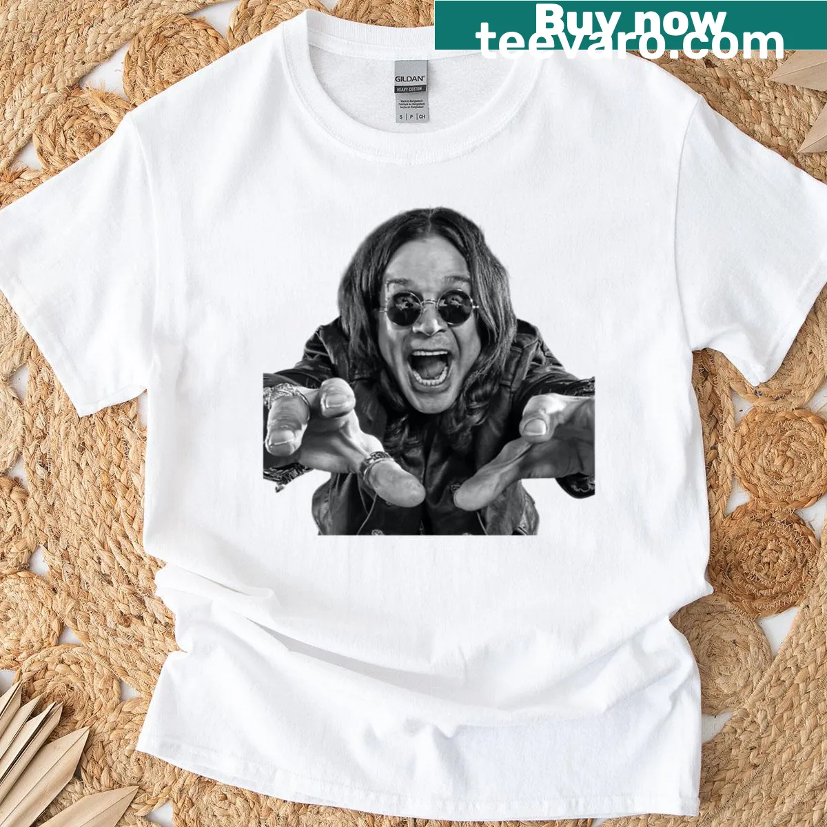 RIP Ozzy Osbourne t-shirt with bold typography — on a men's t-shirt