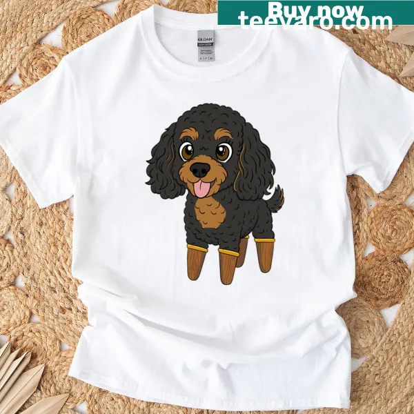 Cartoon design of a puppy with a peg leg