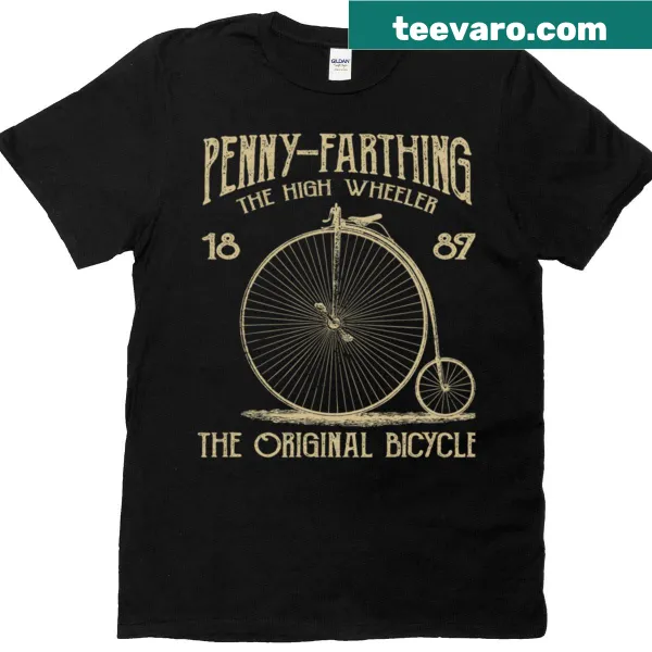Vintage penny farthing bicycle graphic on distressed t-shirt design