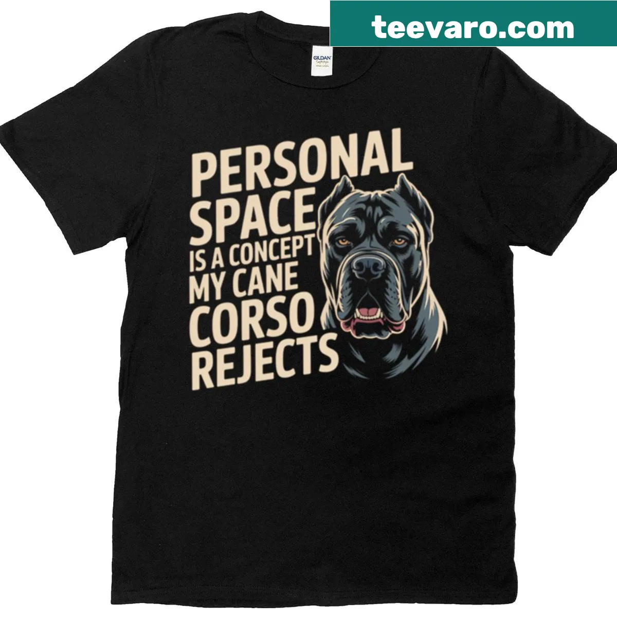 Funny saying T-shirt about Cane Corso personal space — on a men's t-shirt