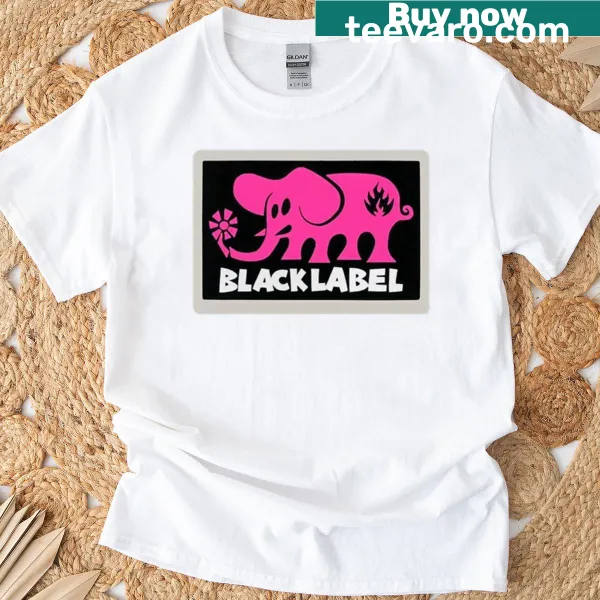 T-shirt featuring a cute pink elephant illustration.