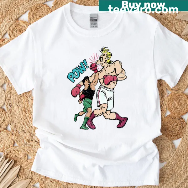 Vintage-style T-shirt featuring a playful punch-out graphic