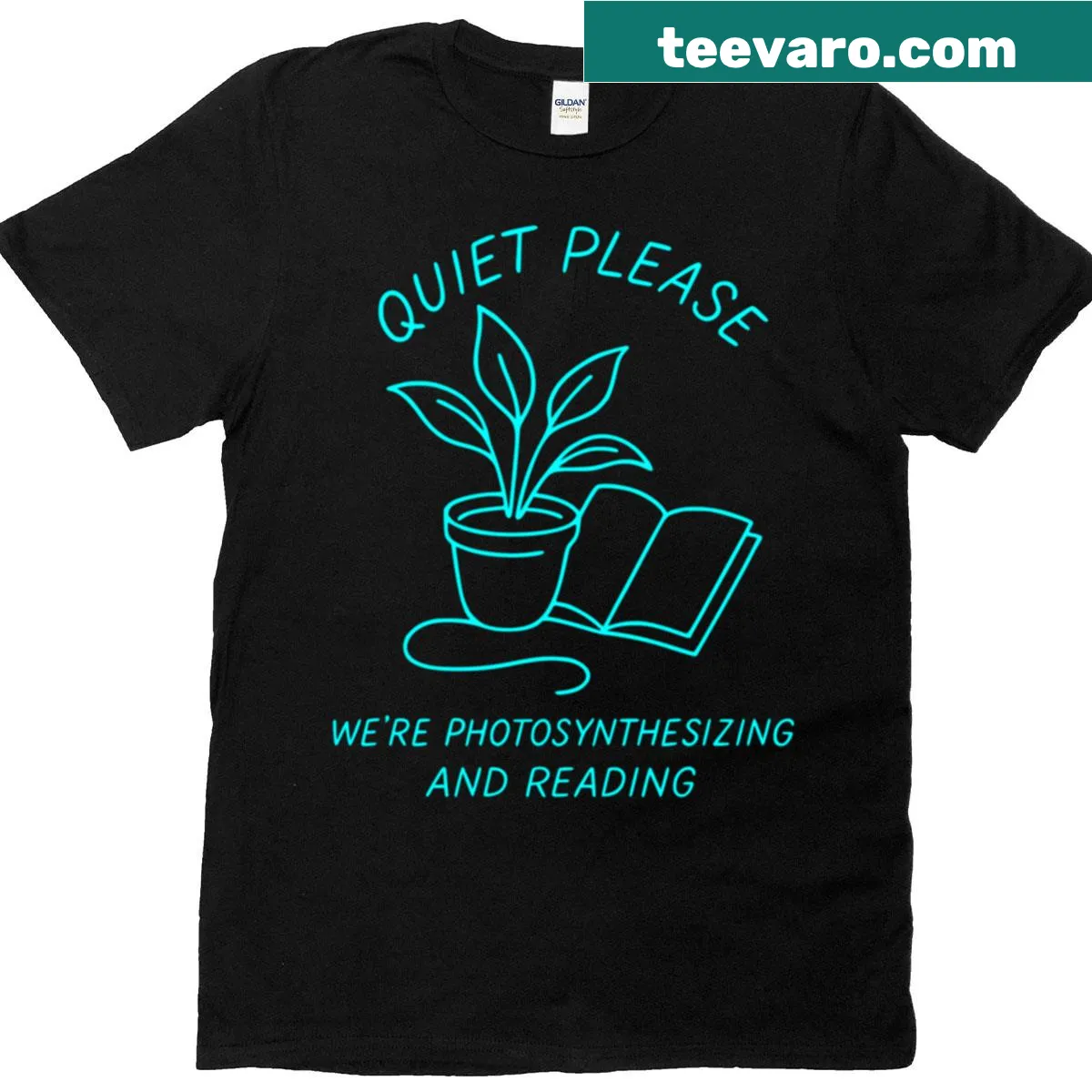 T-shirt with the phrase 'Quiet Please Were Photosynthesizing' promoting nature appreciation — on a men's t-shirt