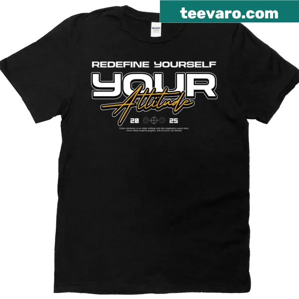 T-shirt with the motivational phrase 'Redefine Yourself' in bold text