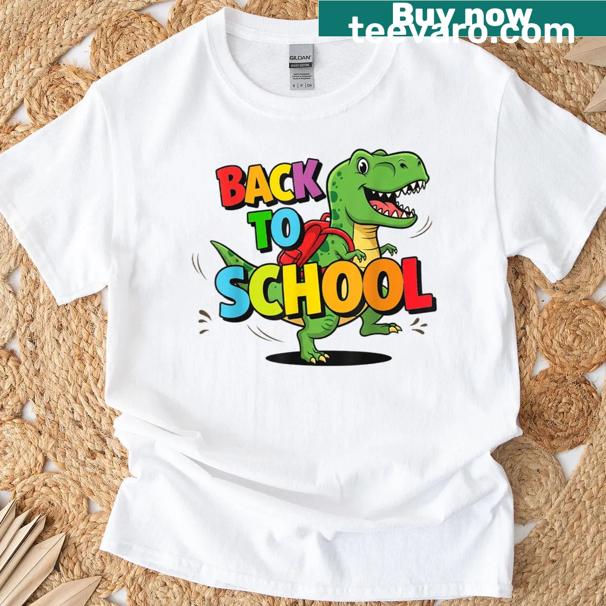 Cartoon dinosaur T-shirt for kids — on a men's t-shirt