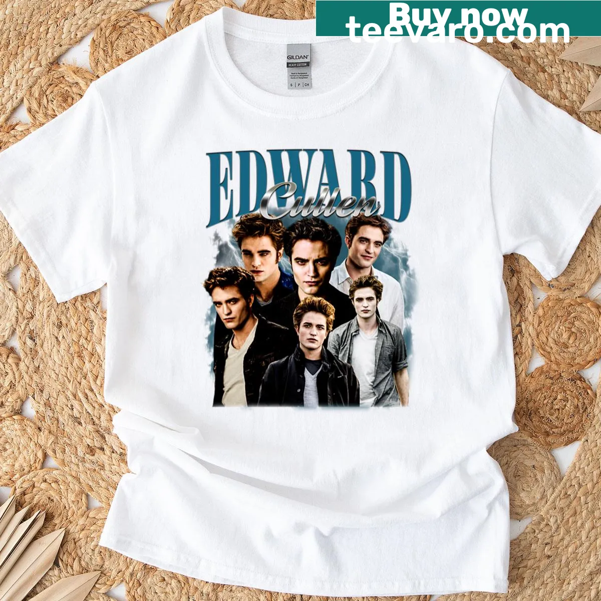 Vintage bootleg Twilight Saga t-shirt featuring Edward design — on a men's t-shirt