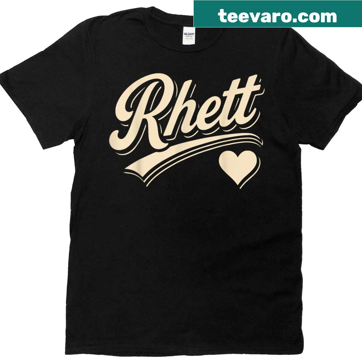 T-shirt featuring a stylish design with the name Rhett — on a men's t-shirt