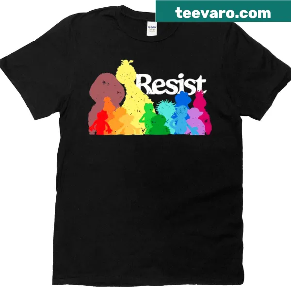 T-shirt with 'Save PBS' message and rainbow graphic promoting public broadcasting