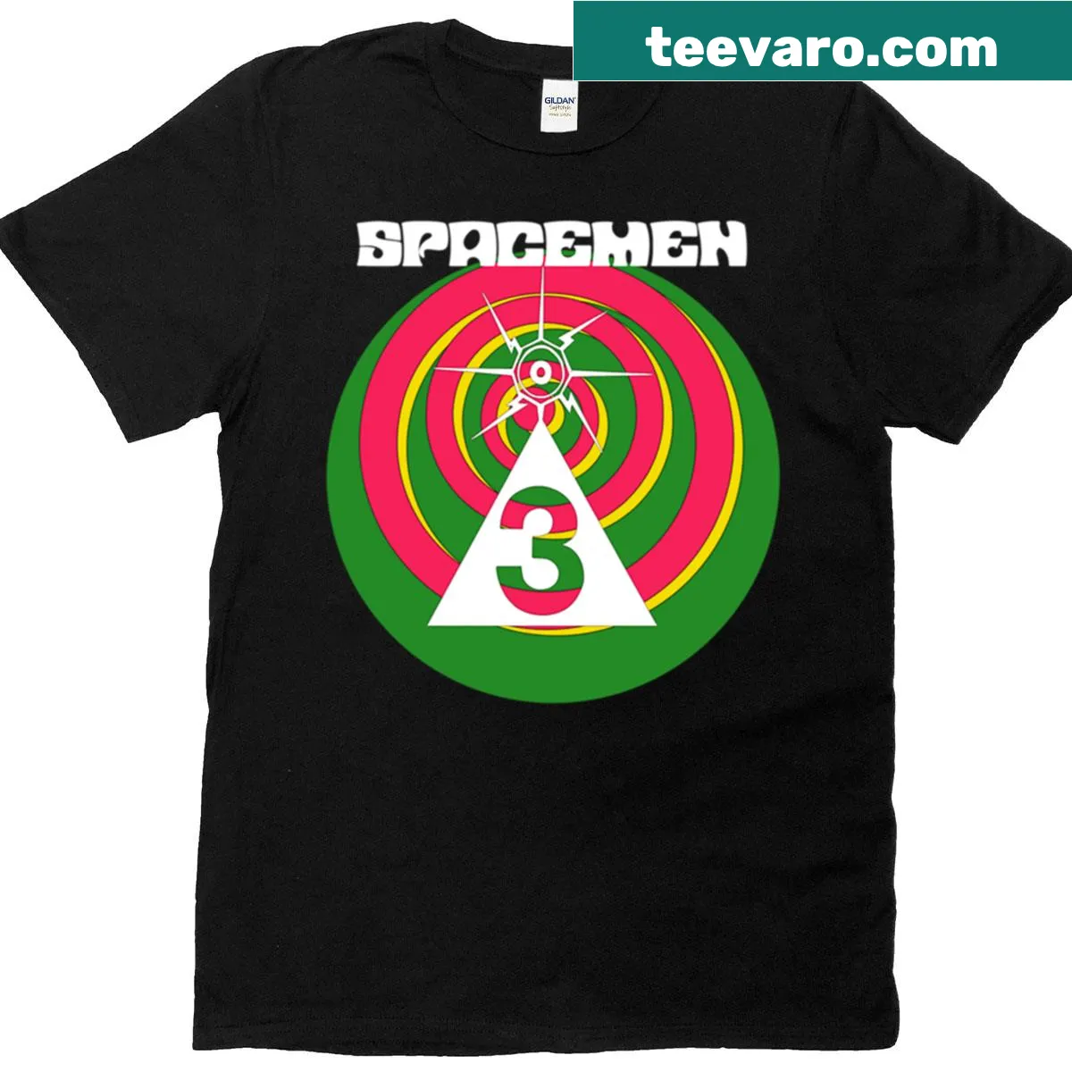 Vintage-inspired T-shirt celebrating Spacemen 3 and Spiritualized. — on a men's t-shirt