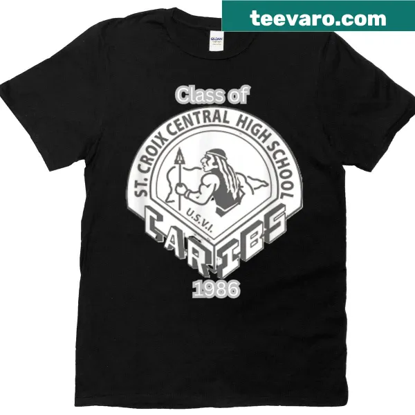 St Croix Central High 1986 Class T-shirt with school name and year