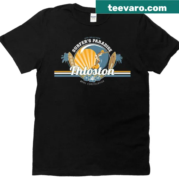 Surfing themed t-shirt with graphic design