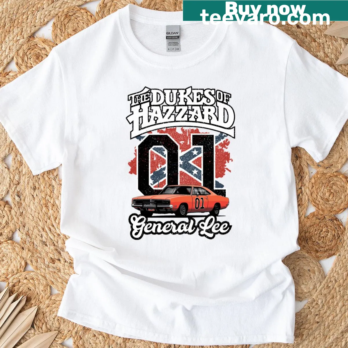 Vintage T-shirt featuring playful classic car design — on a men's t-shirt