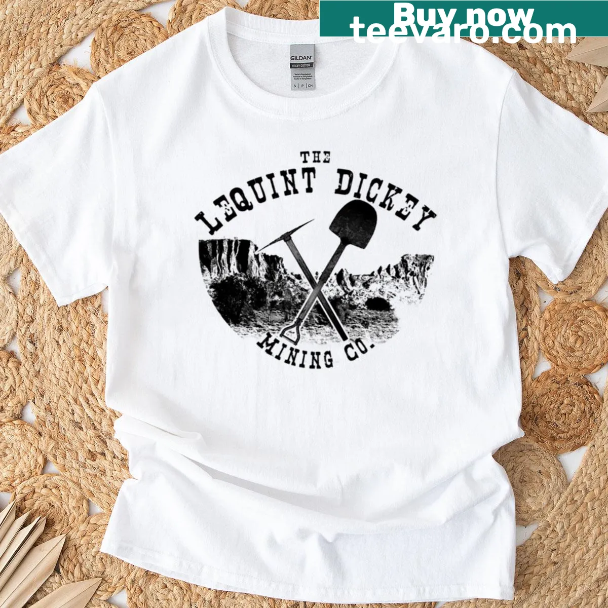Vintage-style T-shirt featuring Lequint Dickey Mining Co design — on a men's t-shirt