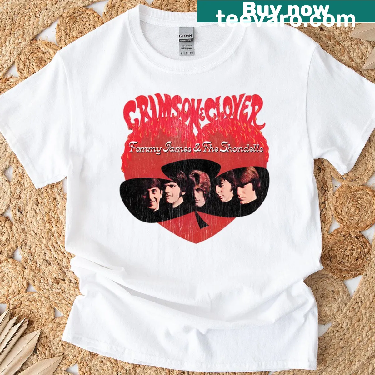 Vintage t-shirt featuring Tommy James and The Shondells graphic. — on a men's t-shirt