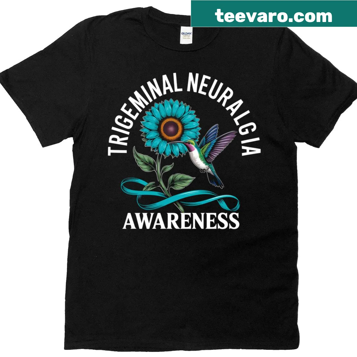 Illustrative T-shirt featuring a hummingbird design for awareness — on a men's t-shirt