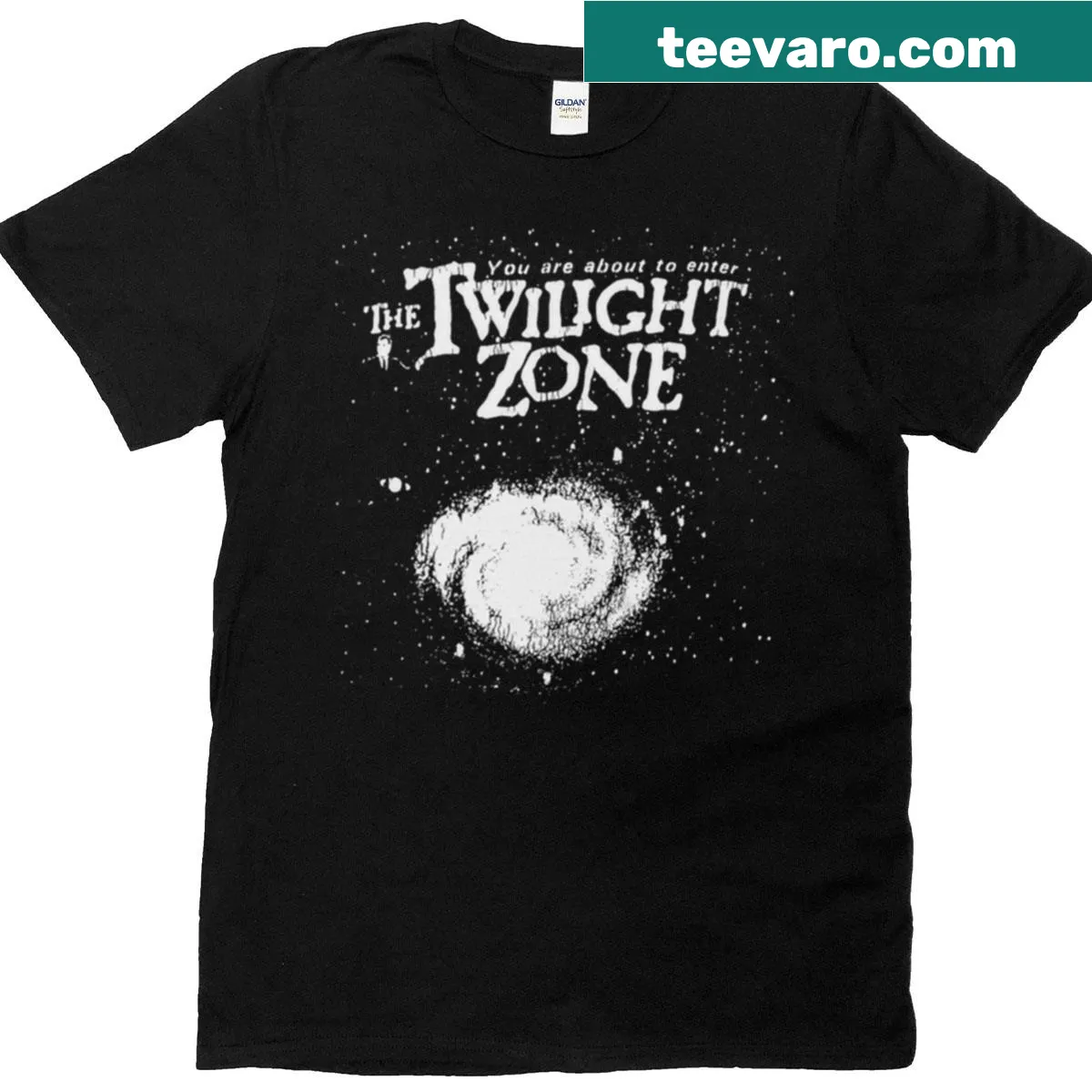 Twilight Zone T-shirt with a vintage faded design — on a men's t-shirt