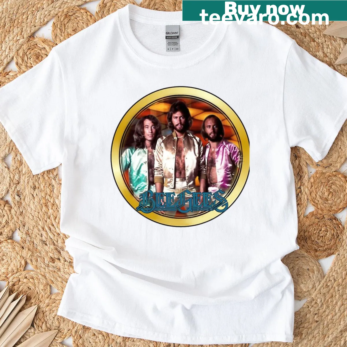 Vintage tribute t-shirt to the Bee Gees from the 1970s — on a men's t-shirt