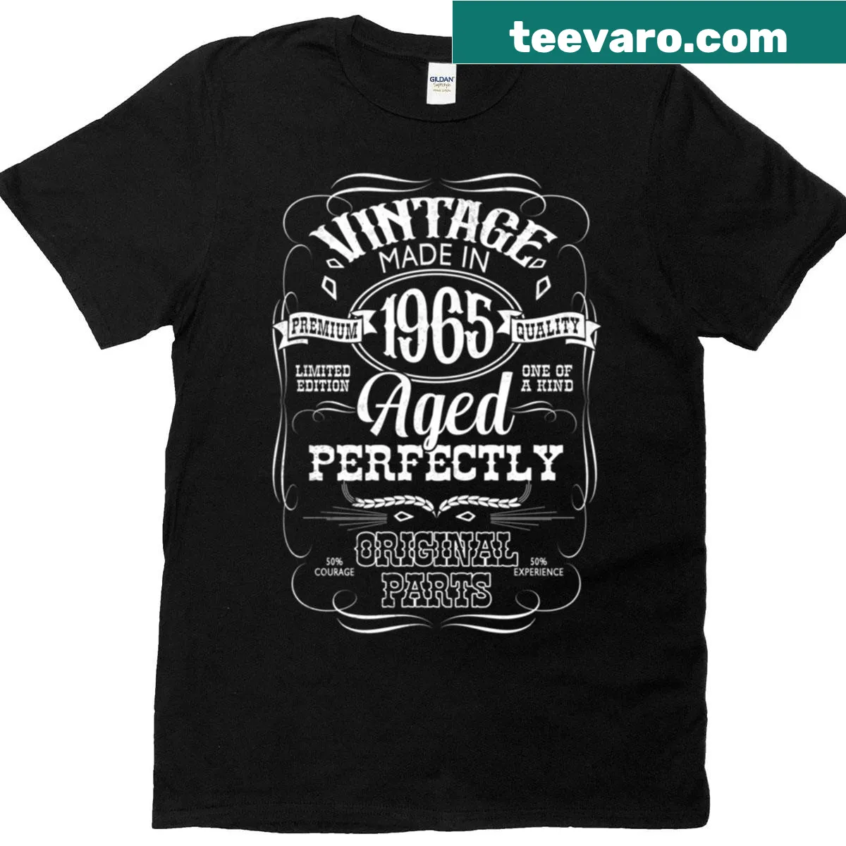 Vintage 60th birthday t-shirt with celebratory graphics — on a men's t-shirt