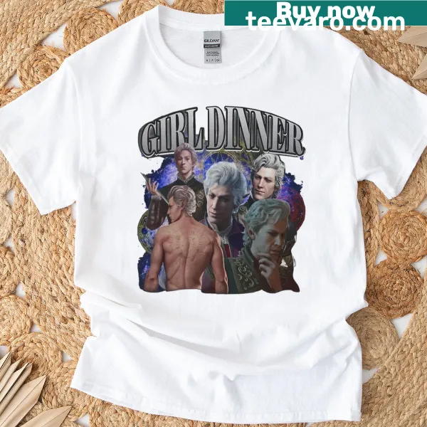 Vintage-style Astarion dinner graphic t-shirt