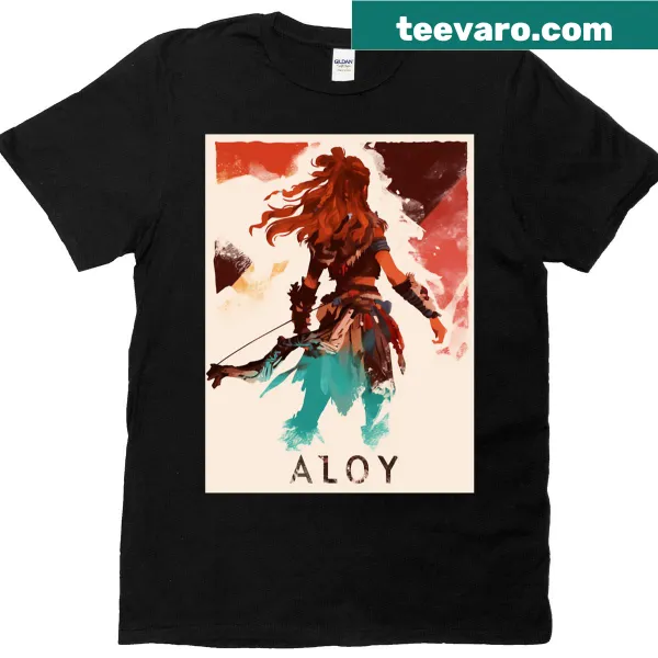 Vintage Aloy themed t-shirt featuring retro typography and motifs