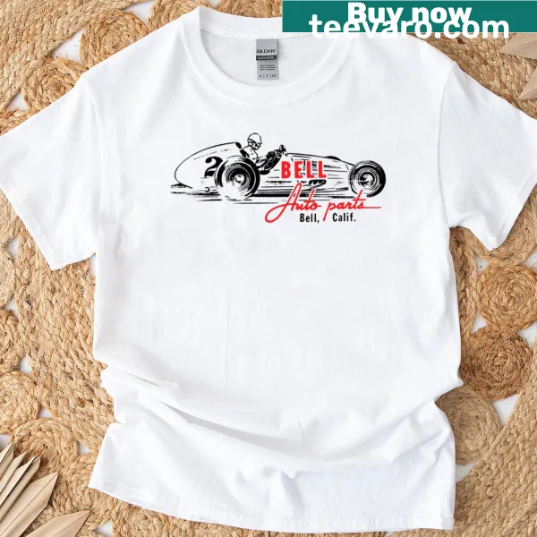 Vintage T-shirt featuring the Bell Auto Parts California Speed Shop graphic.