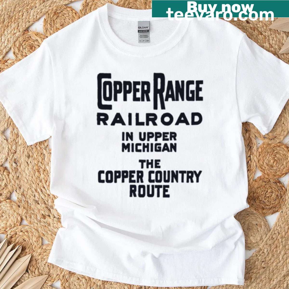 Vintage t-shirt featuring Copper Range Railroad design — on a men's t-shirt