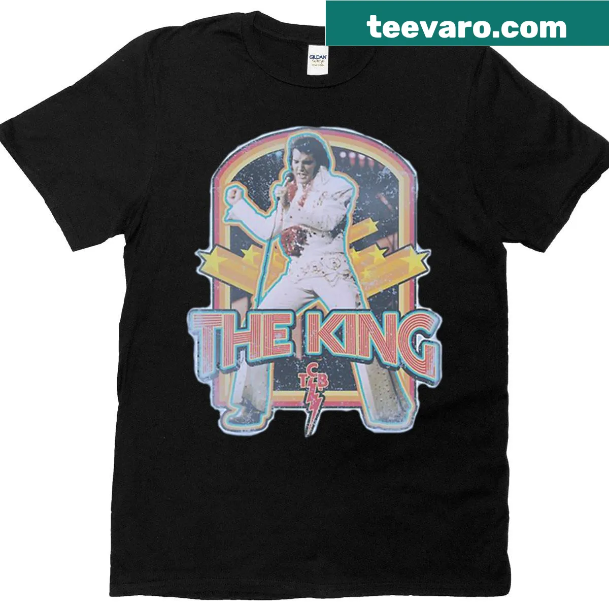 Vintage T-shirt featuring Elvis Presley graphic design — on a men's t-shirt