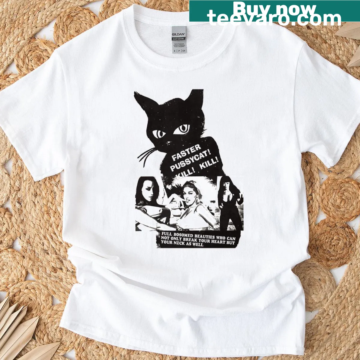 Vintage-style t-shirt celebrating femininity with playful graphics — on a men's t-shirt