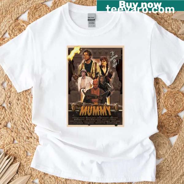 T-shirt showcasing a vintage poster design