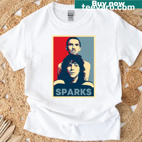 Vintage Christmas T-shirt featuring a retro photo of Sparks Band