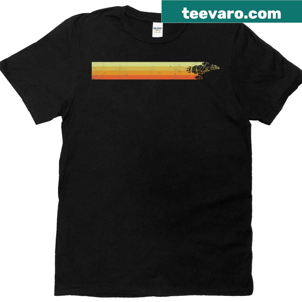 Vintage-style t-shirt with a tranquil, abstract typography design — on a men's t-shirt