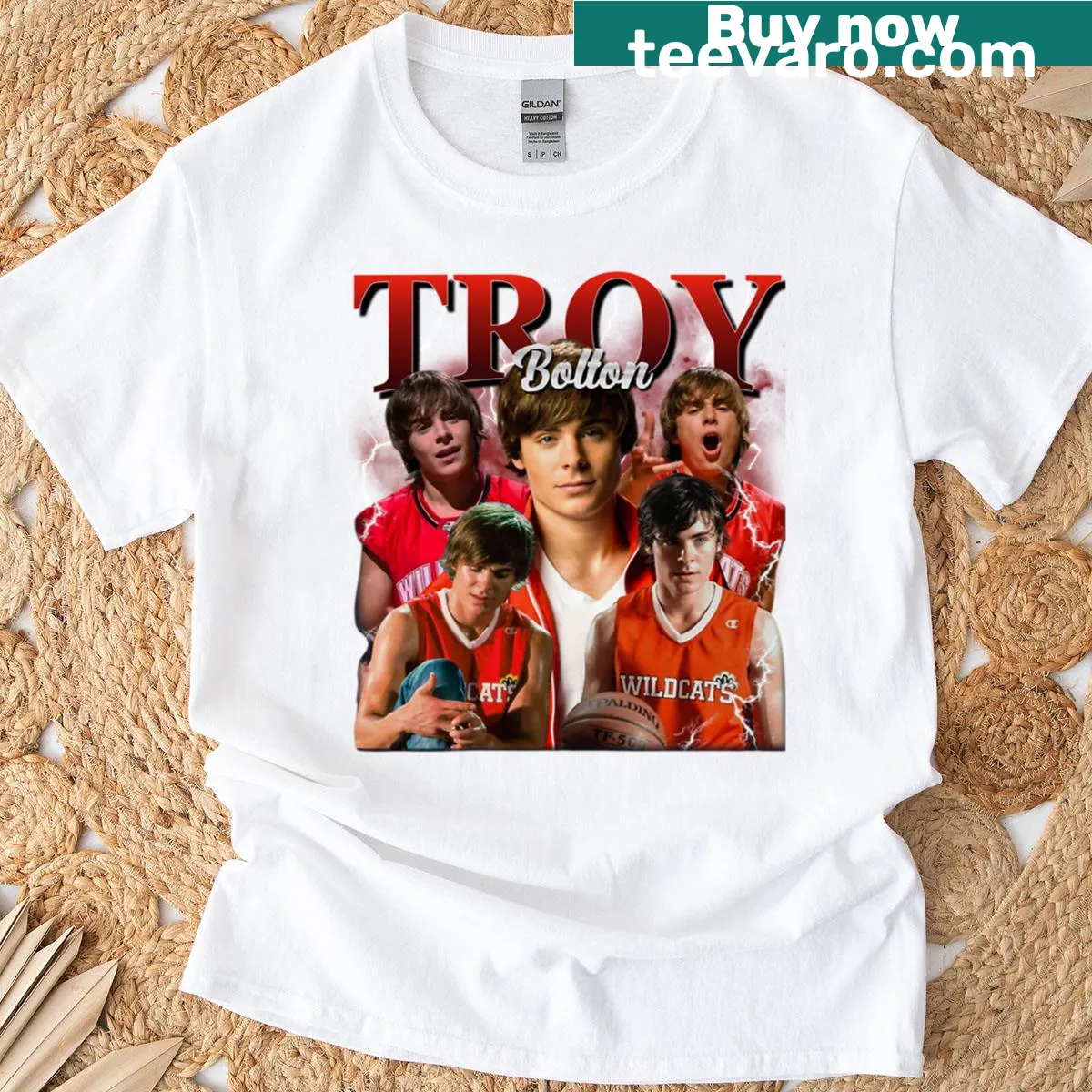 Vintage T-shirt featuring Troy Bolton from the musical — on a men's t-shirt