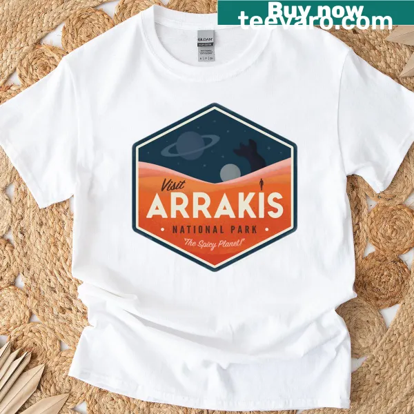 Vintage travel badge T-shirt inspired by Arrakis