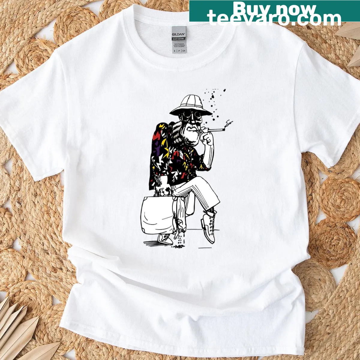 Vintage-style tee with bold typography inspired by Fear and Loathing in Las Vegas — on a men's t-shirt