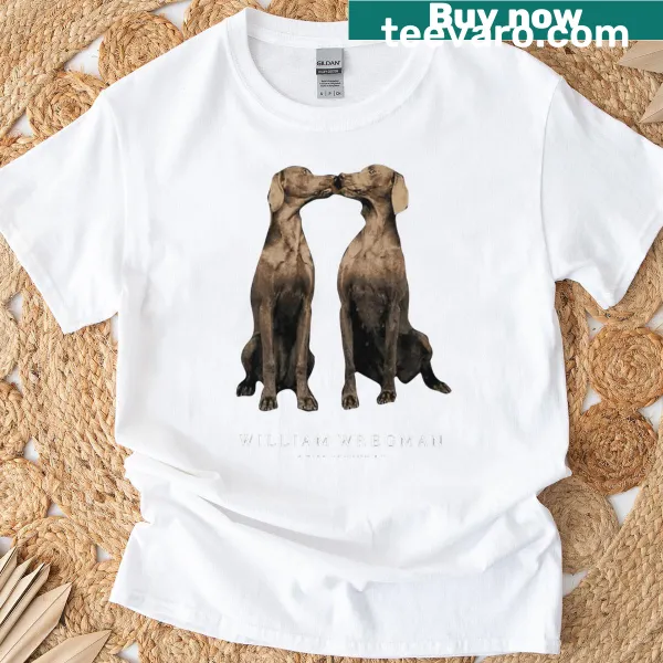 T-shirt featuring a whimsical illustration by William Wegman