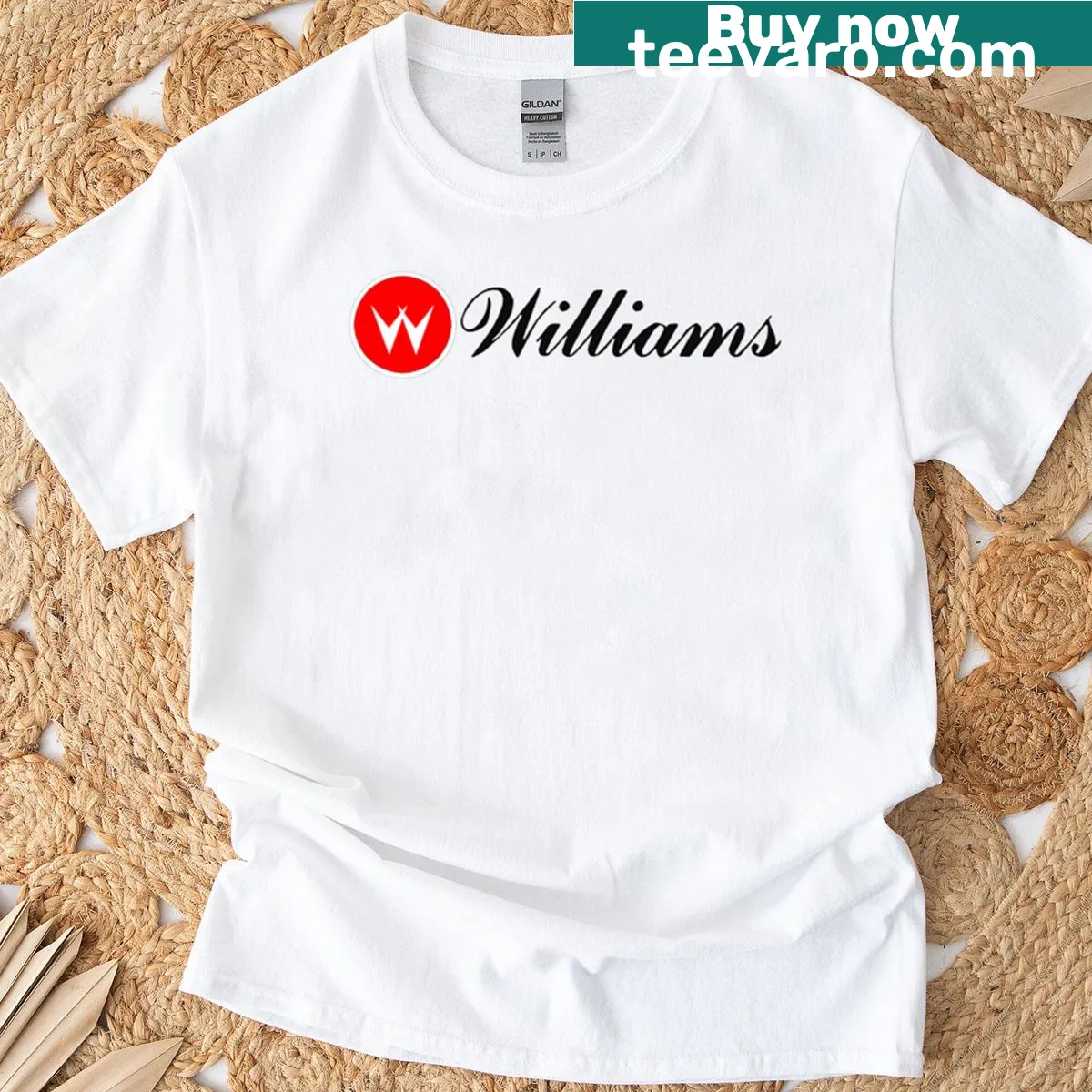 Williams Pinball T-shirt featuring classic arcade graphics — on a men's t-shirt