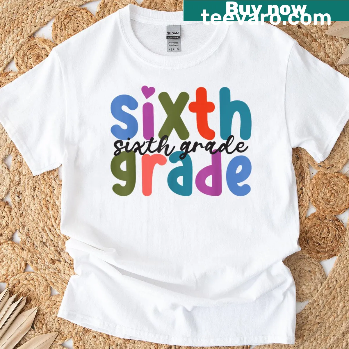 Teacher t-shirt celebrating the first day of school for sixth graders — on a men's t-shirt