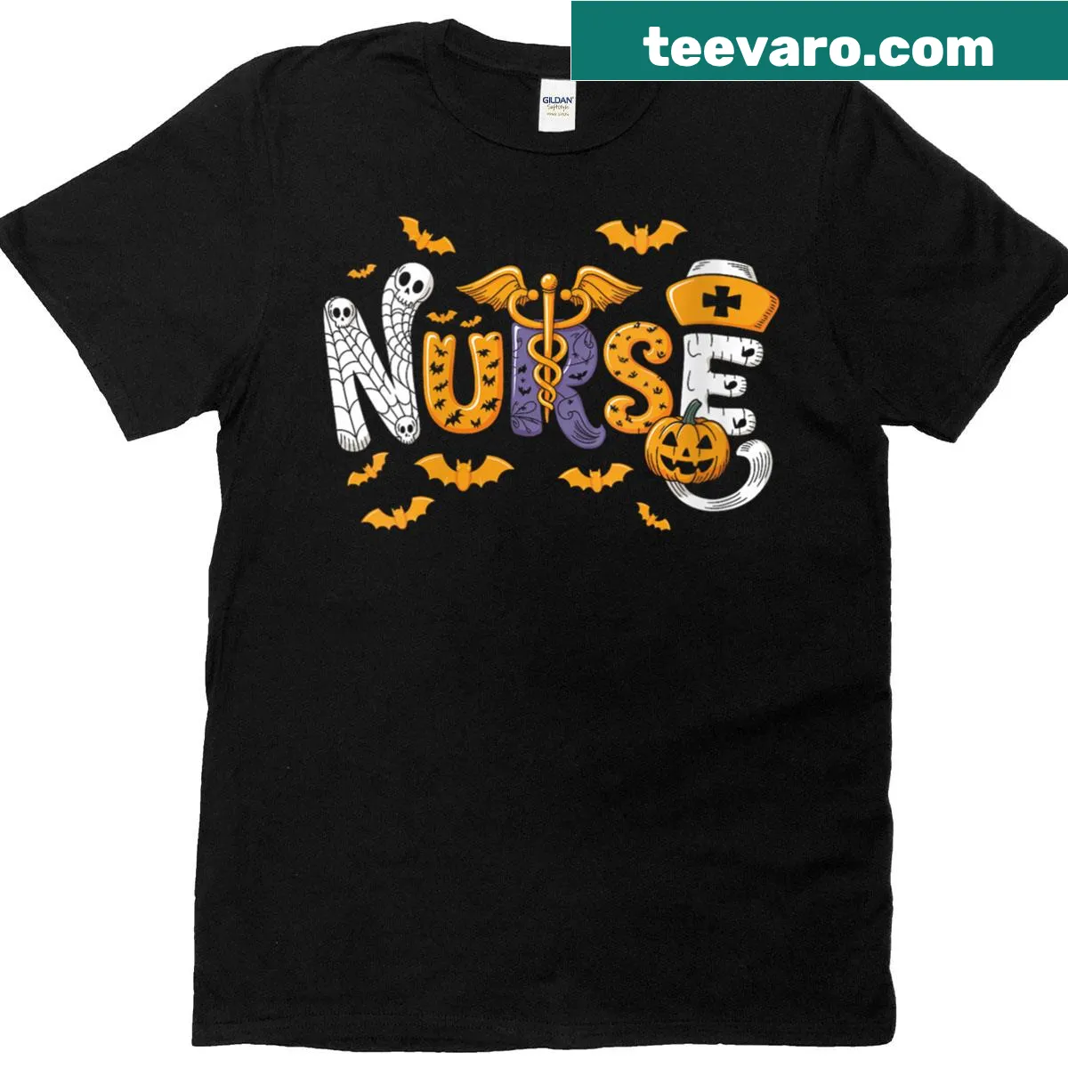 Cute cartoon-inspired nurse Halloween costume t-shirt — on a men's t-shirt