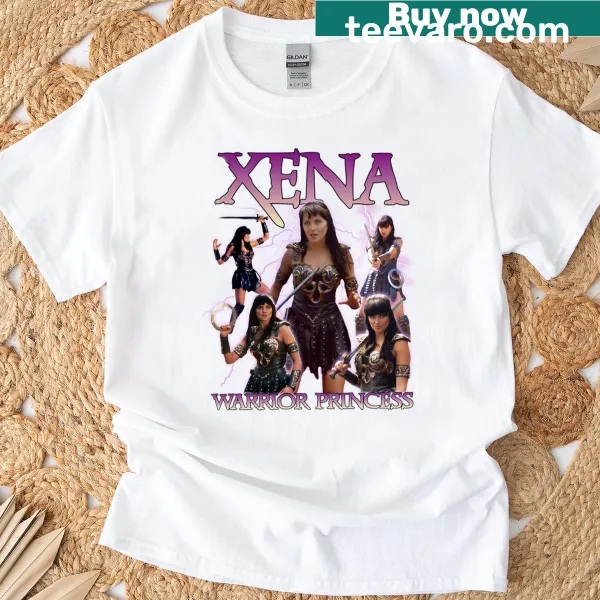 Xena Warrior Princess t-shirt featuring lightning graphics and bold illustration